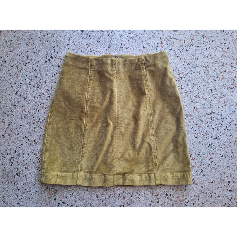Free People Corduroy Mini Retro A-Line Zip Back Skirt